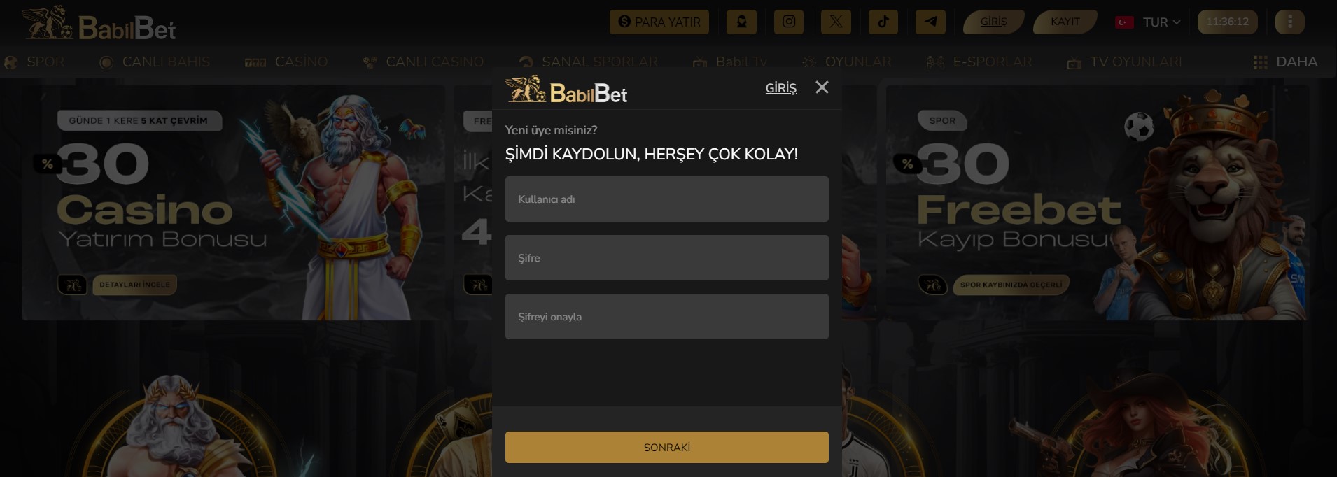 Babilbet Kayıt